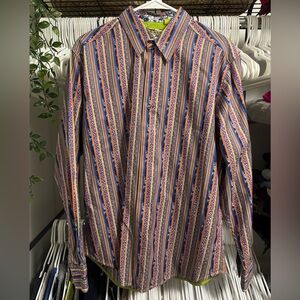 $298 Robert Graham Multicolor Striped Men's Shirt